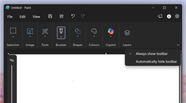 Windows 11画图终于可以隐藏工具栏！同时迎来全新AI功能
