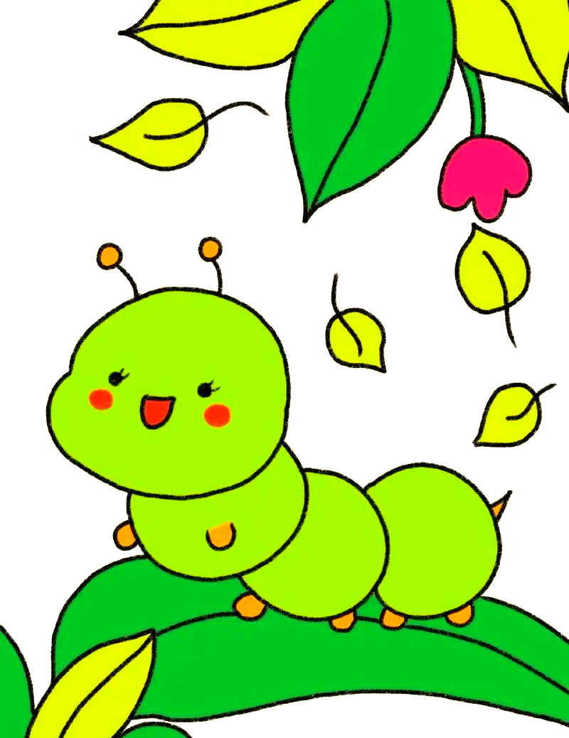 毛毛虫简笔画教程,适合低幼儿童学习