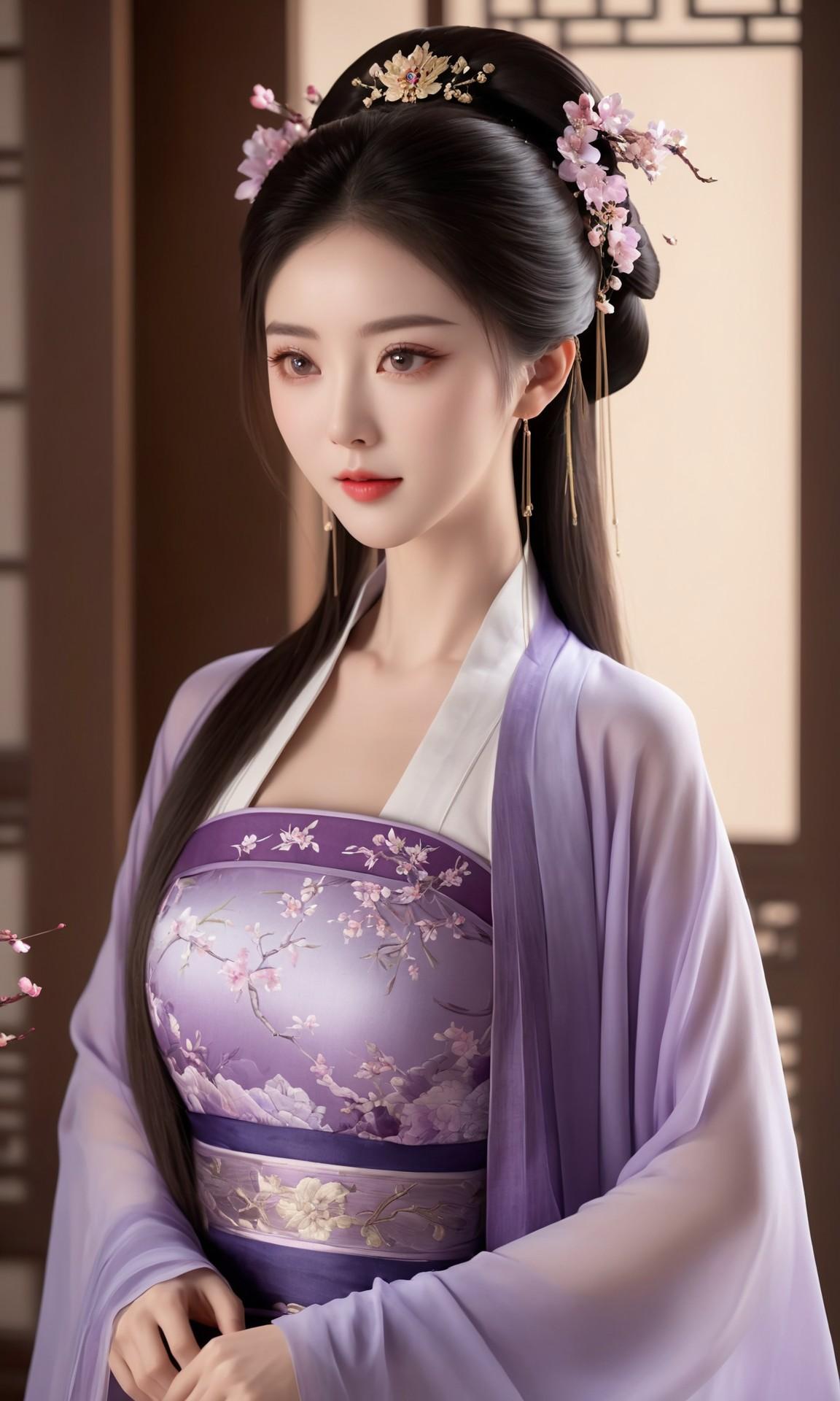 ai壁纸,古风汉服美女,仙气十足