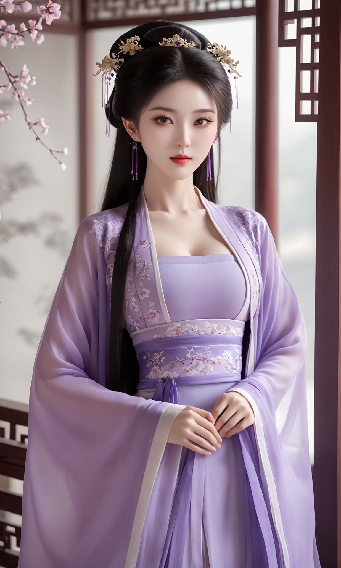 ai壁纸,古风汉服美女,仙气十足