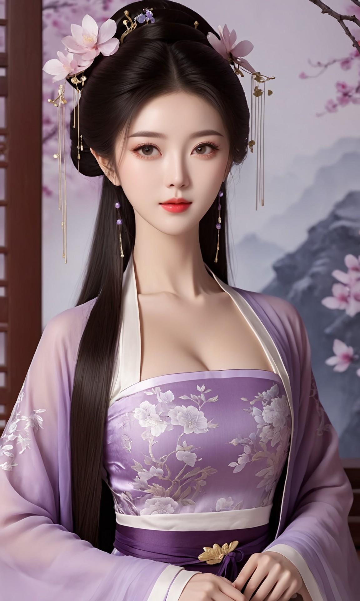 ai壁纸,古风汉服美女,仙气十足