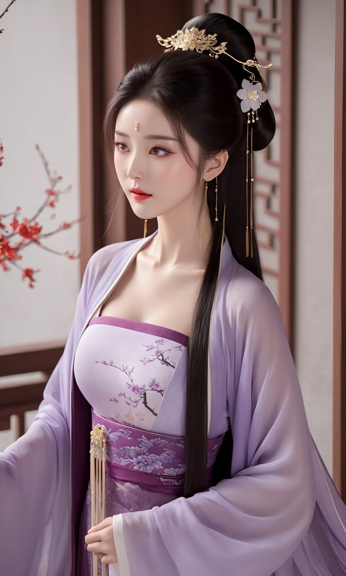 ai壁纸,古风汉服美女,仙气十足