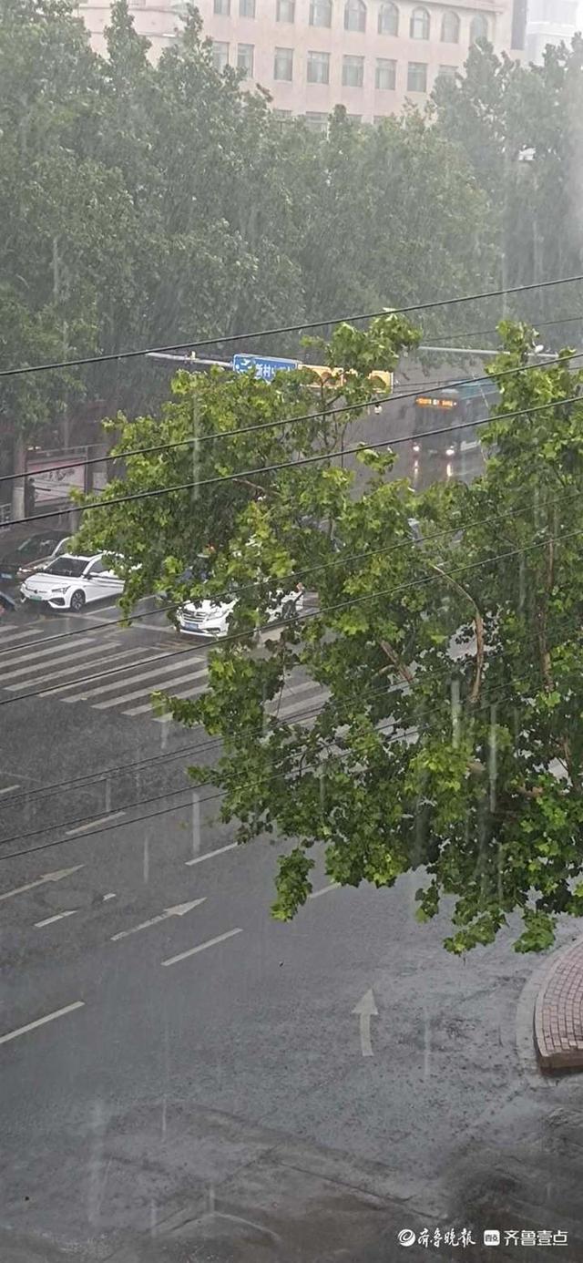 情报站|哗哗的!济南午后倾盆大雨扑面而来,大家注意安全