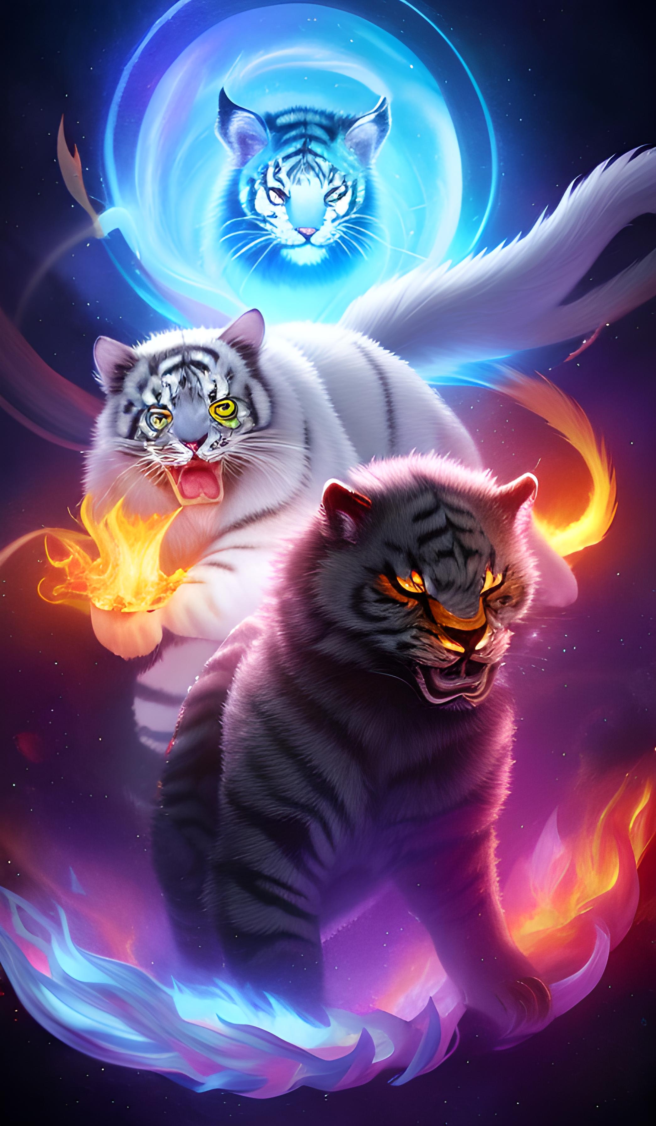 分享神兽龙虎系列手机壁纸4月11日