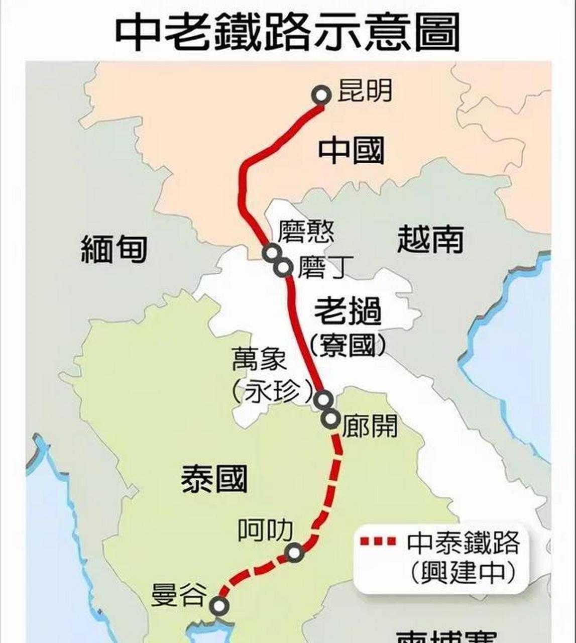 中老铁路规划线路图图片