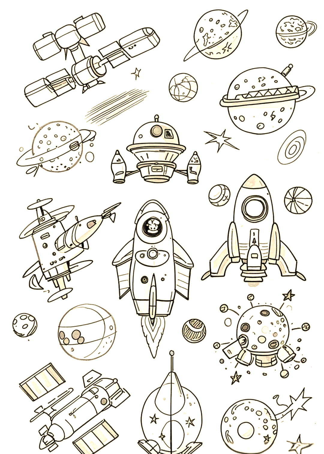 科幻科技飞船简笔画元素与技巧探索