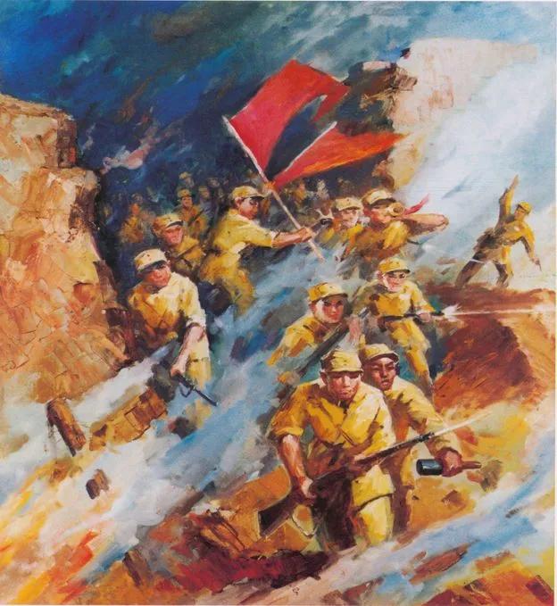 抗战瞬间:战友们将大量黑色和黄色炸药在坑道里安装好