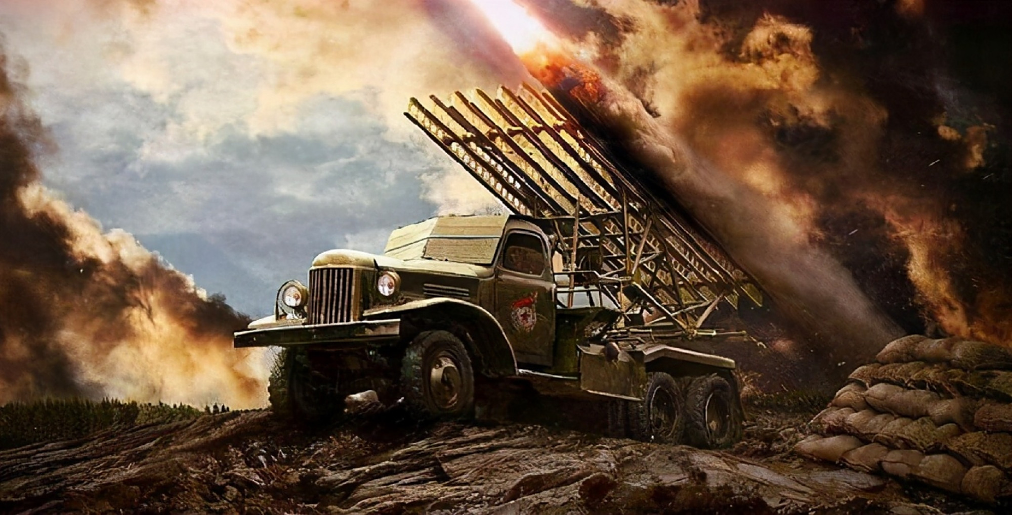 "喀秋莎"火箭炮怒吼,美军阵地一片火海,美国大兵:原子炮