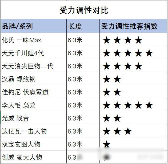 (10款主流大物竿对比分析)