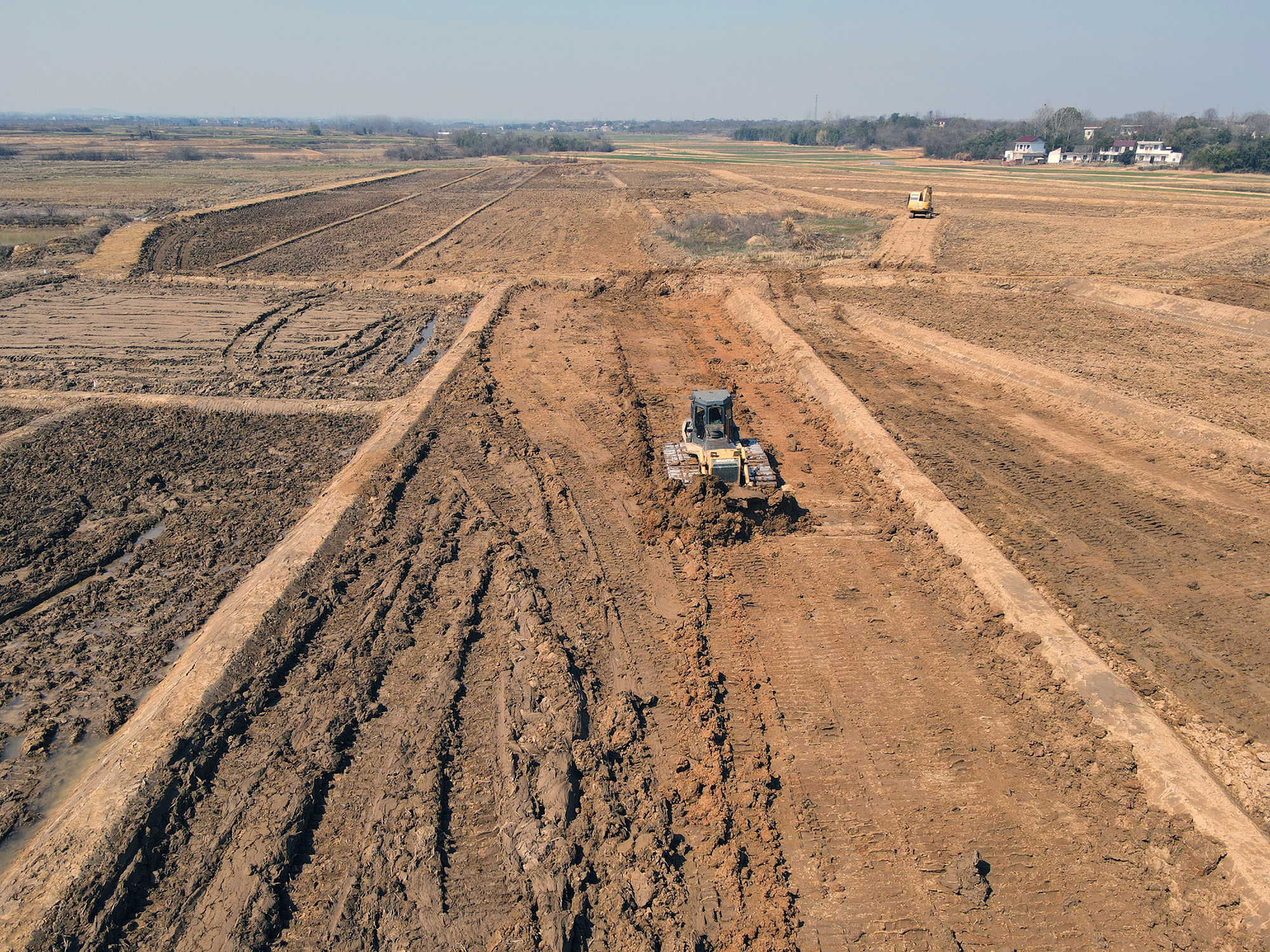 庐江:高标准农田建设施工正酣