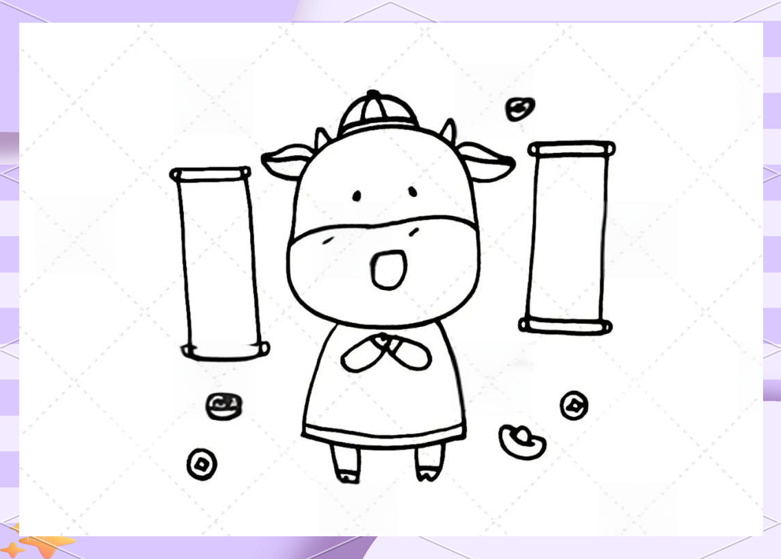 牛年小牛简笔画大集合,手抄报手账必备
