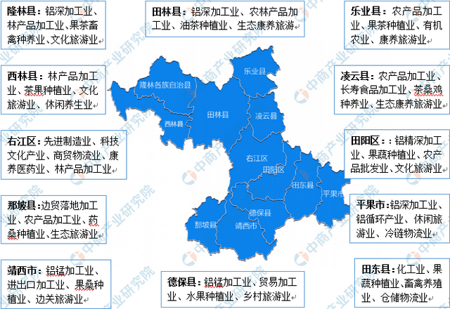 2022年百色市產業佈局及產業招商地圖分析