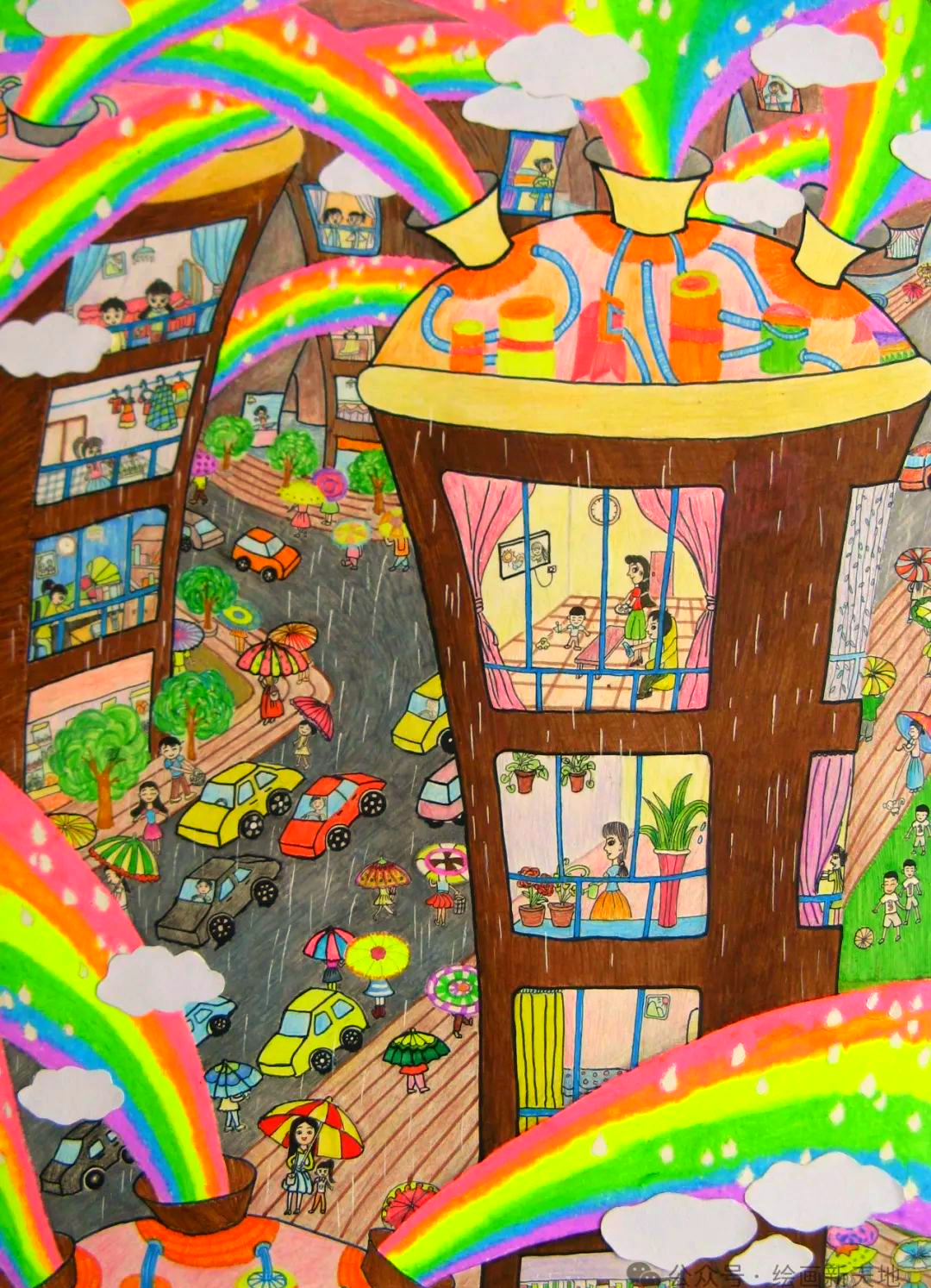 众多创意儿童画作品,小学生美术比赛获奖范例