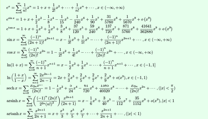 10个常用麦克劳林公式图片