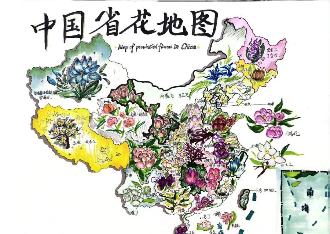 中学生创意手绘中国地图比赛展现地理魅力