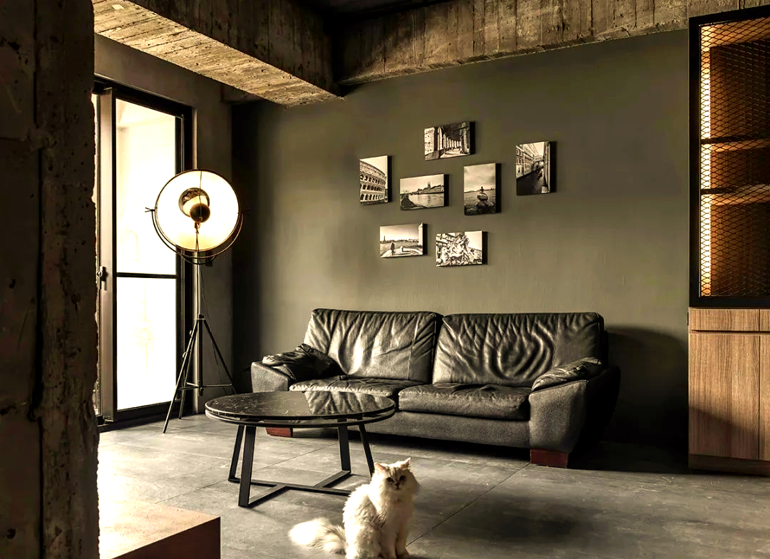 现代工业风毛坯房,高级灰配色,独特设计感满溢