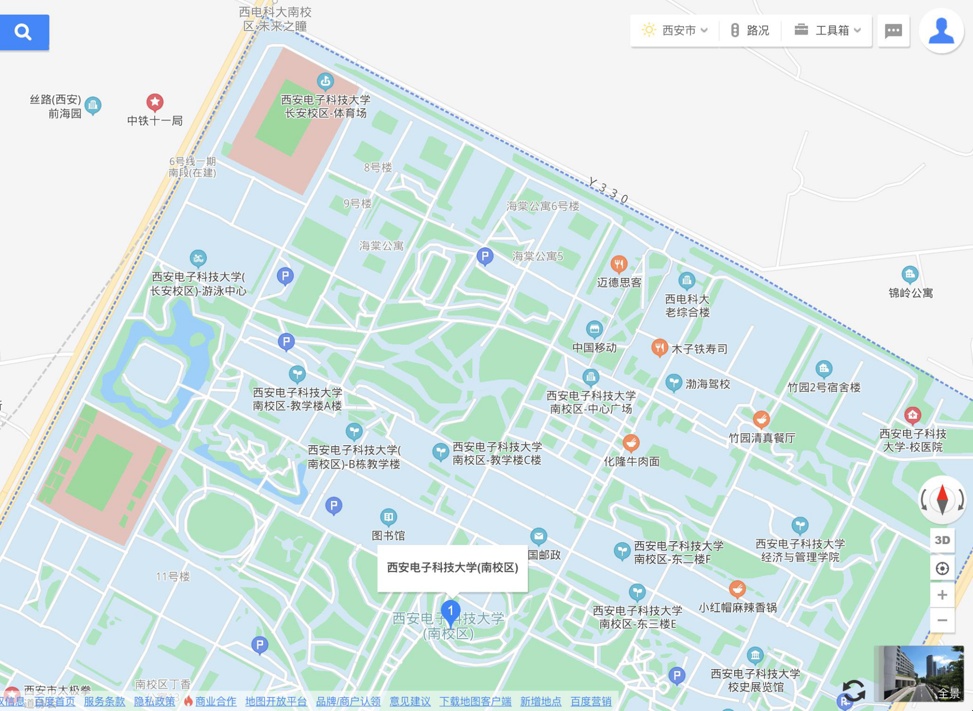 西安电子科技大学校园地图