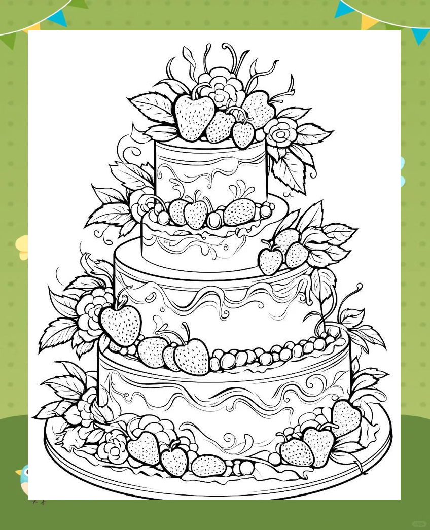 生日蛋糕简笔画涂色技巧详解