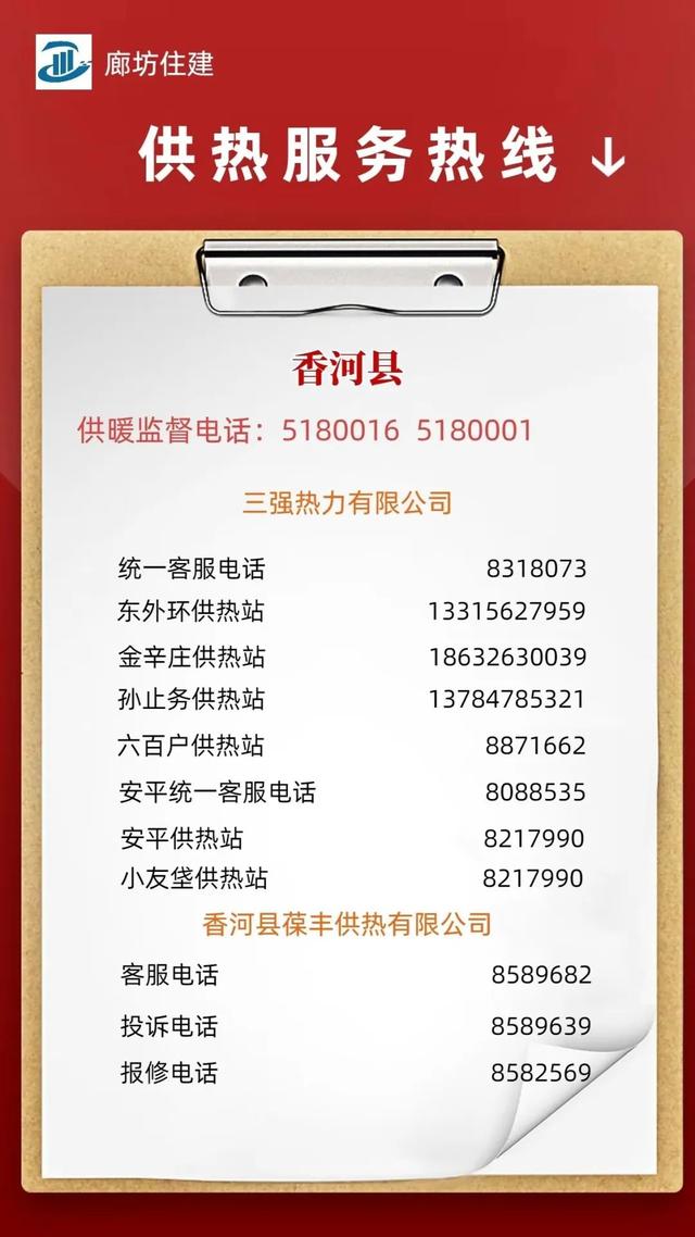 廊坊供暖服务热线大全
