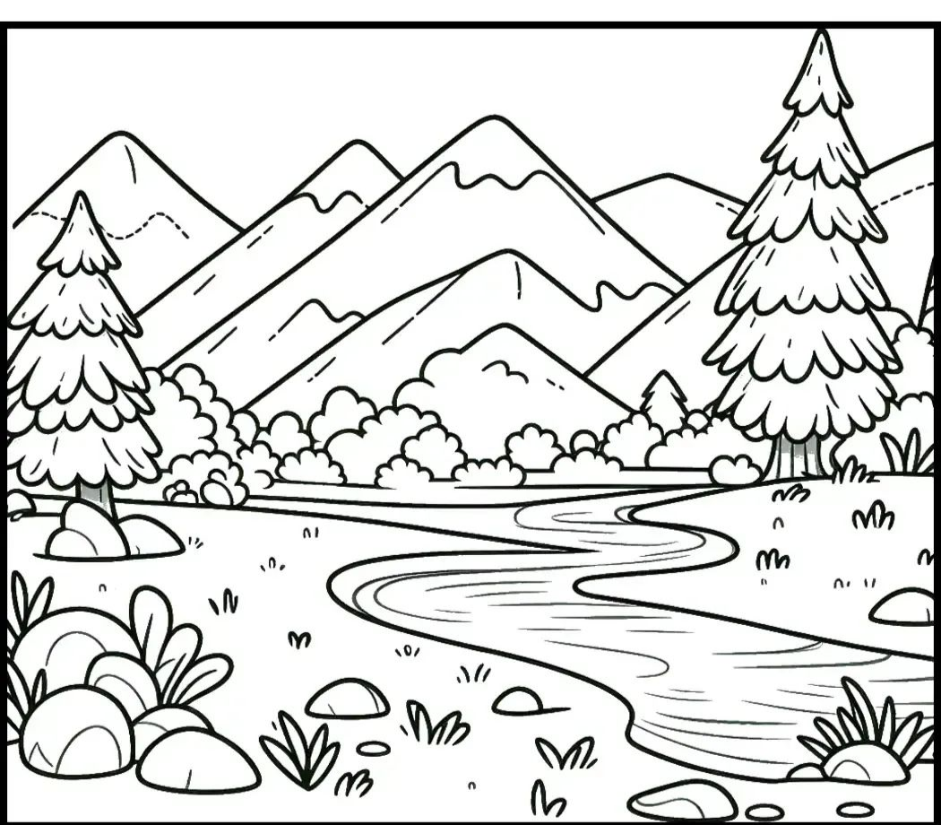 多种山脉自然风景线稿图,值得收藏