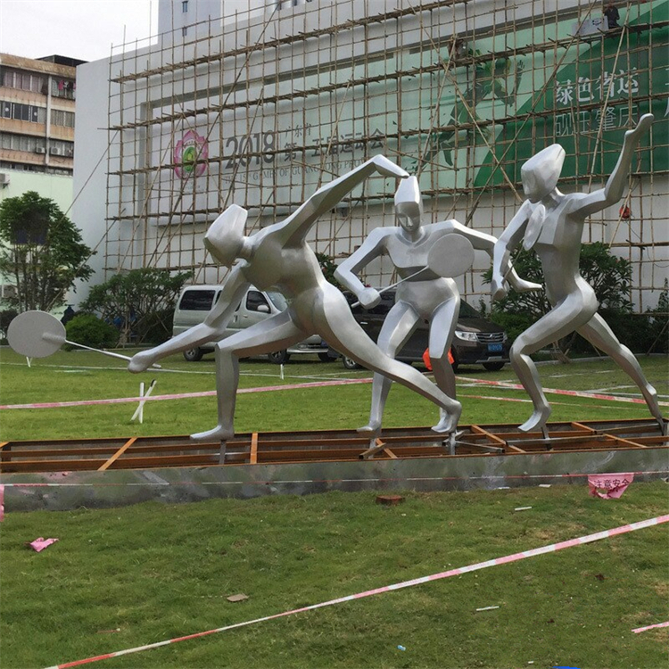 打羽毛球人物雕塑,公园运动主题雕塑