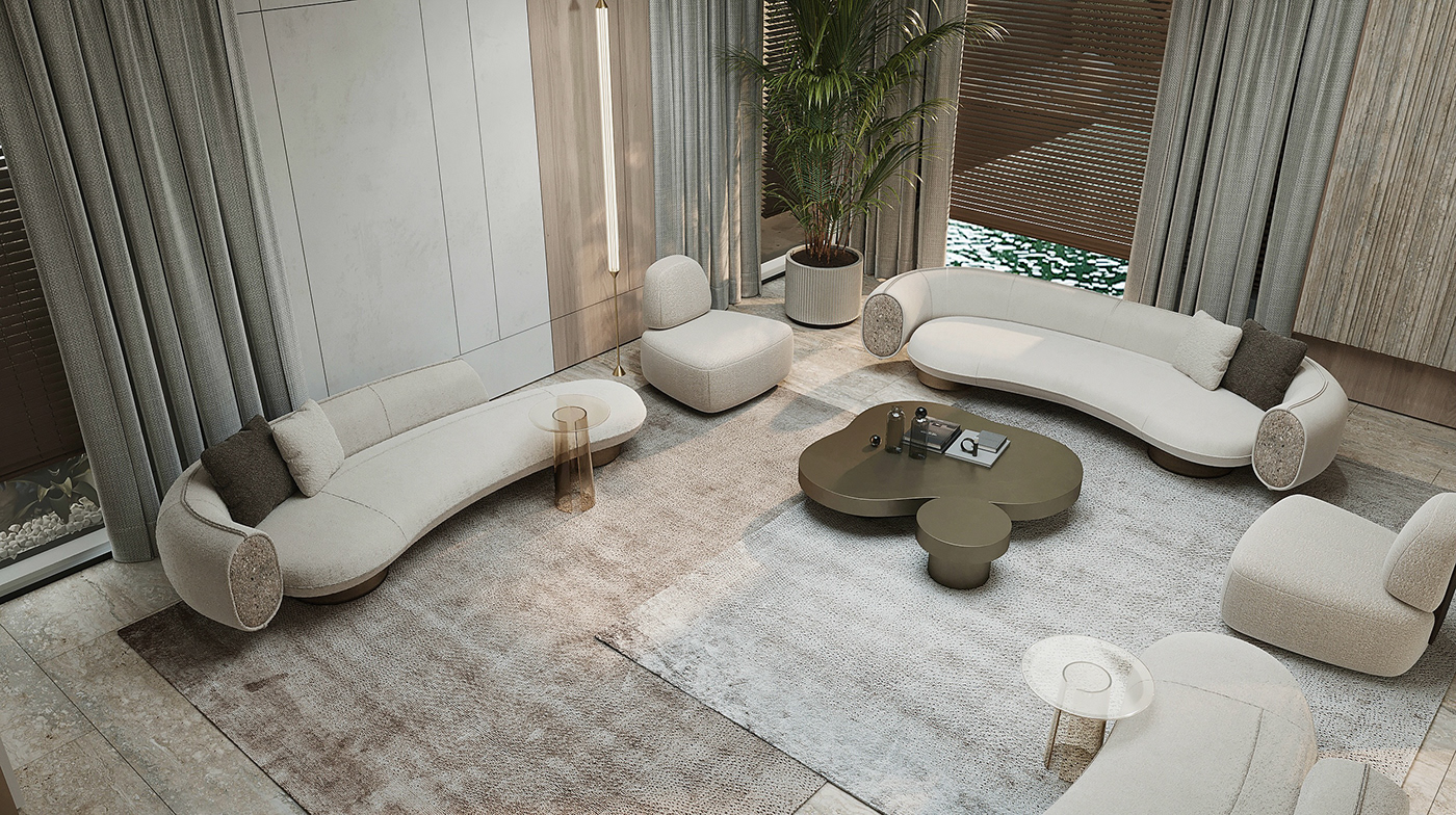 别墅设计|现代简约风的客厅设计