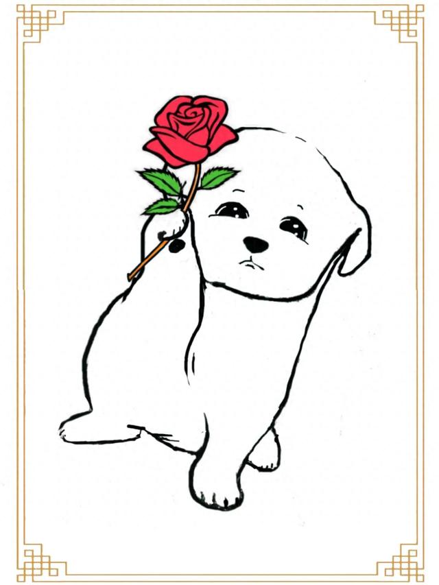 单身狗的玫瑰,简笔画教程