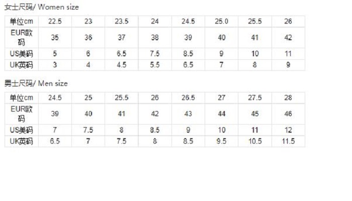 澳洲鞋码与中国对照表图片
