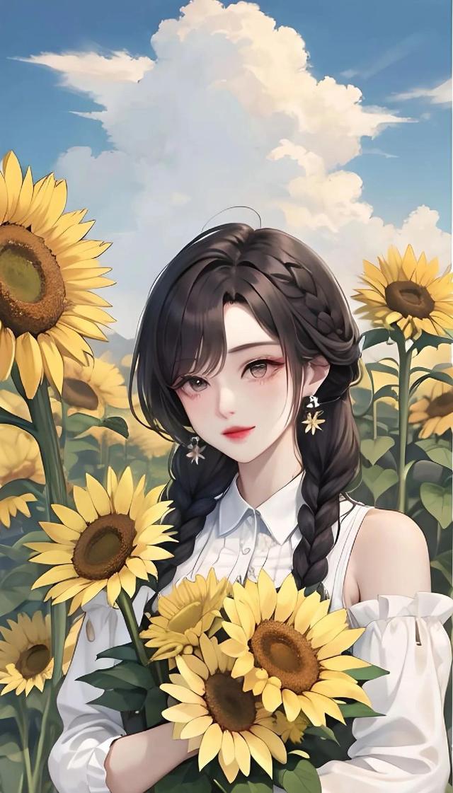 ai插画:做一个乐观向上的向日葵女孩