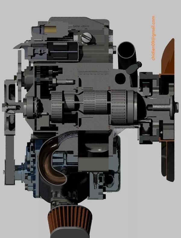 双冲程转子发动机3d图纸