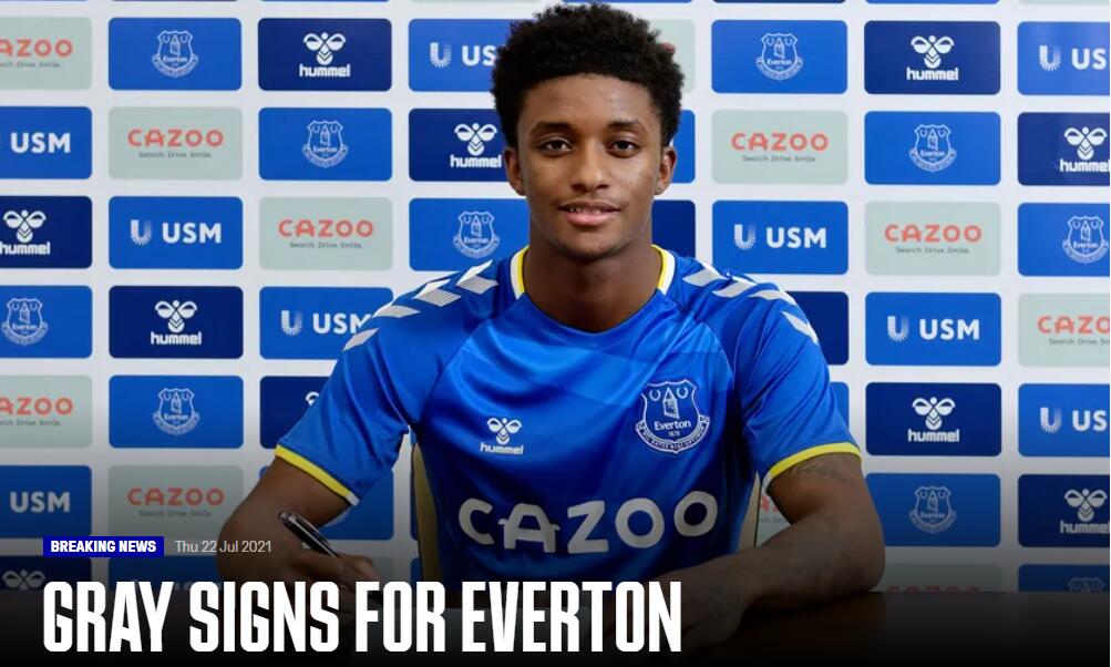 官方:德马莱-格雷加盟埃弗顿,合同为期三年