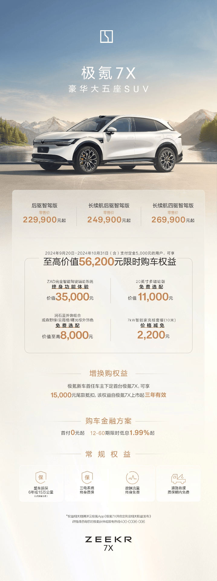 极氪7X官方售价＆限时预定权益