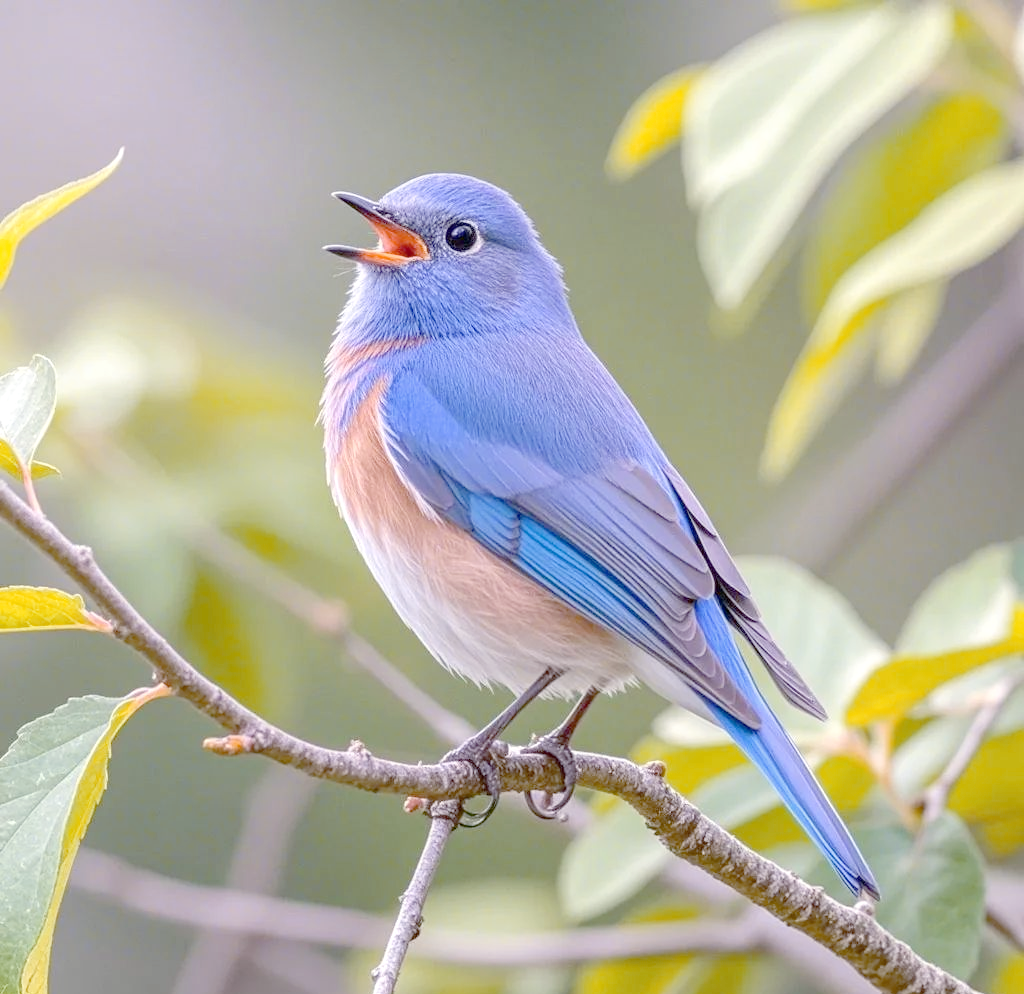 探索蓝知更鸟:天空中的蓝色使者与森林中的明星