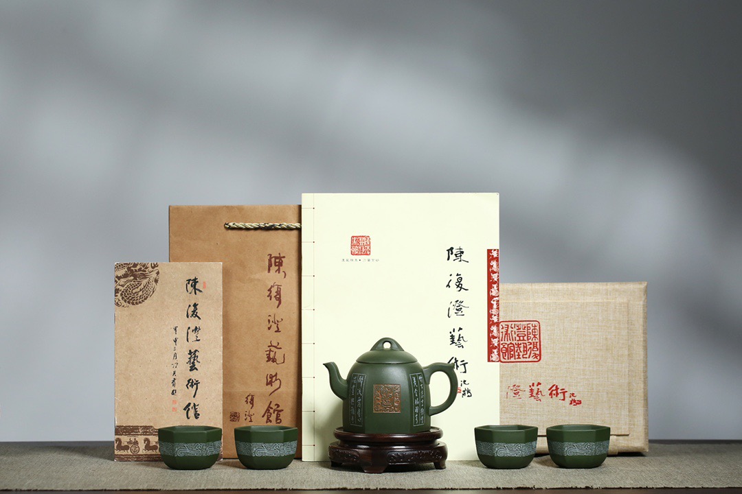 紫砂壶大师名家陈复澄六方秦权套组