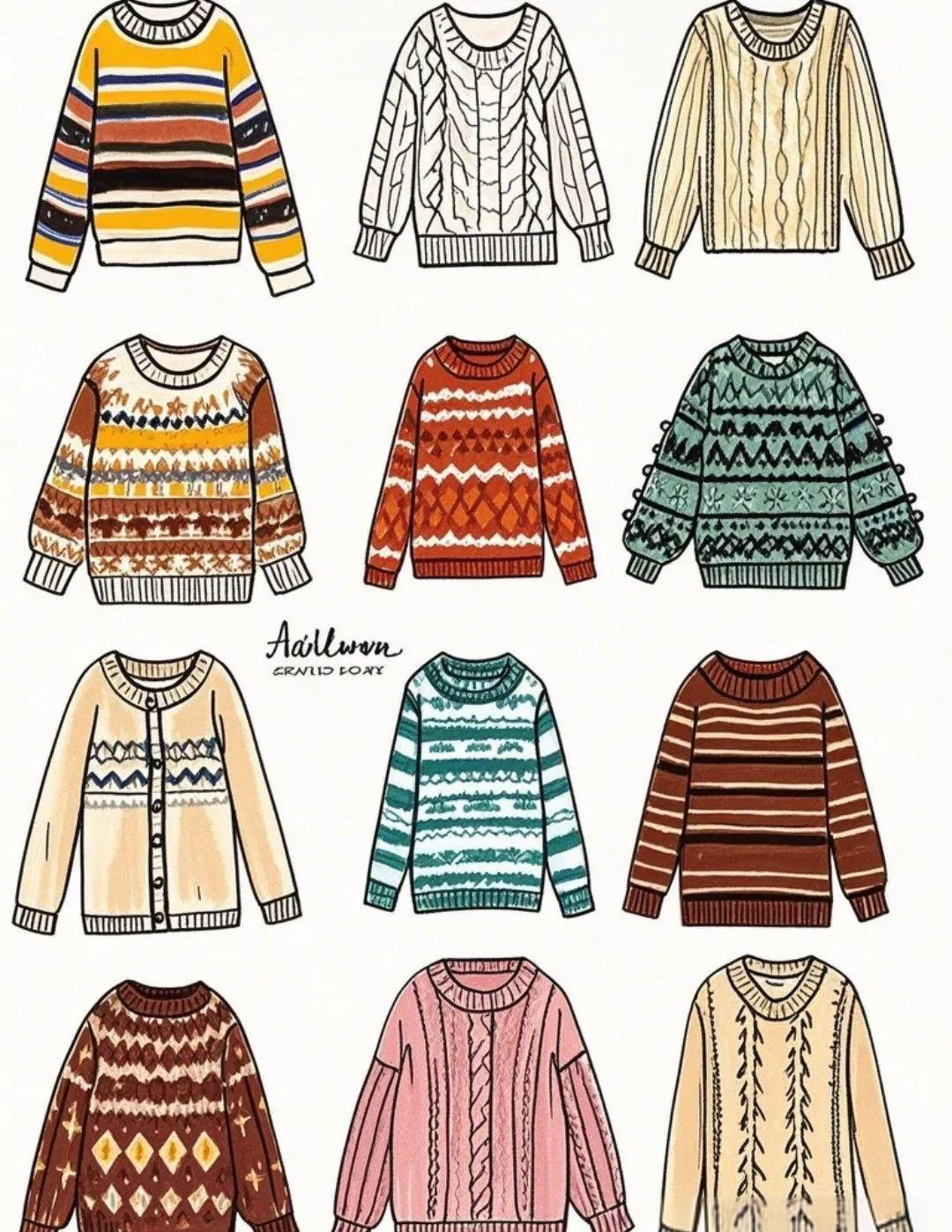 毛衣绘画素材与参考作品集