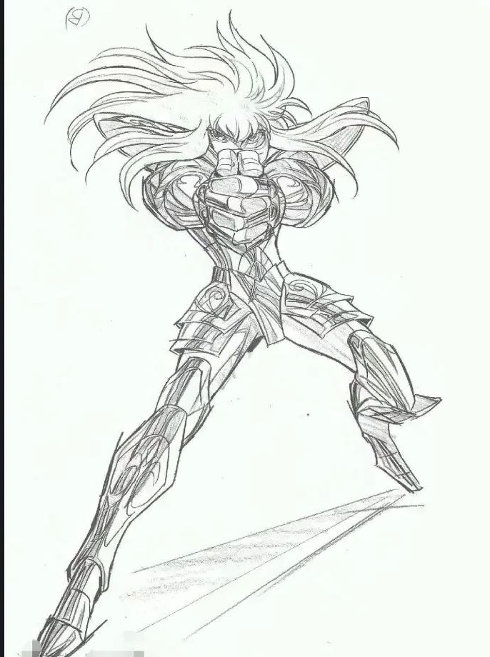 《圣斗士星矢》中众多黄金圣斗士的壁纸与线稿图集