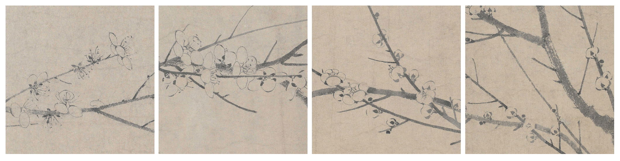 杨无咎《四梅花图:静观万象,简淡空灵
