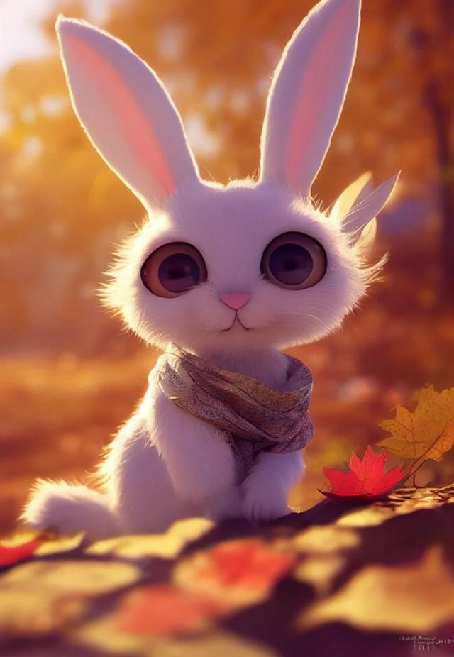 可爱的小兔子壁纸系列二,天冷要加衣哦,无水印