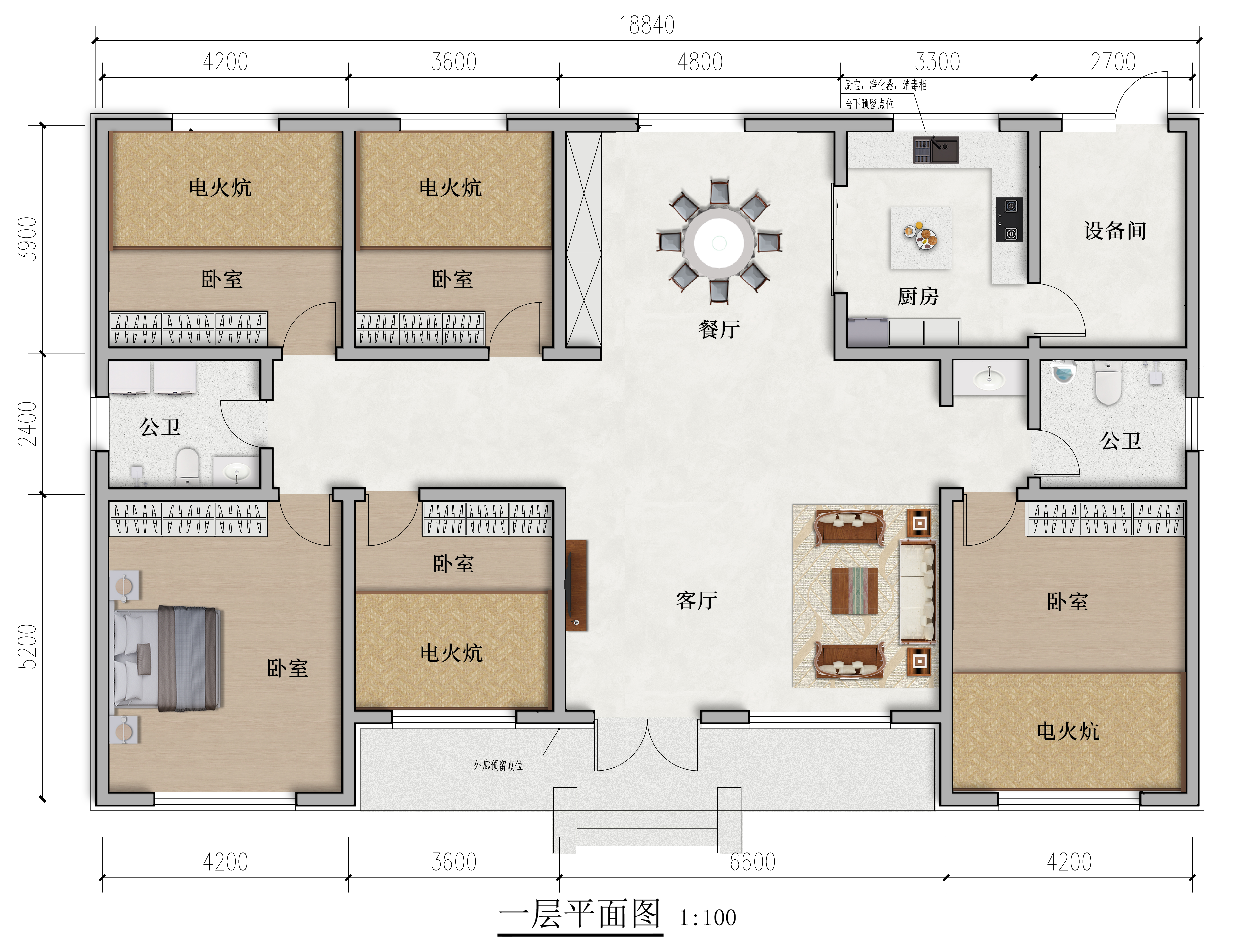 回老家建房,面宽18米多什么户型好?其实,建三间大瓦房就挺不错