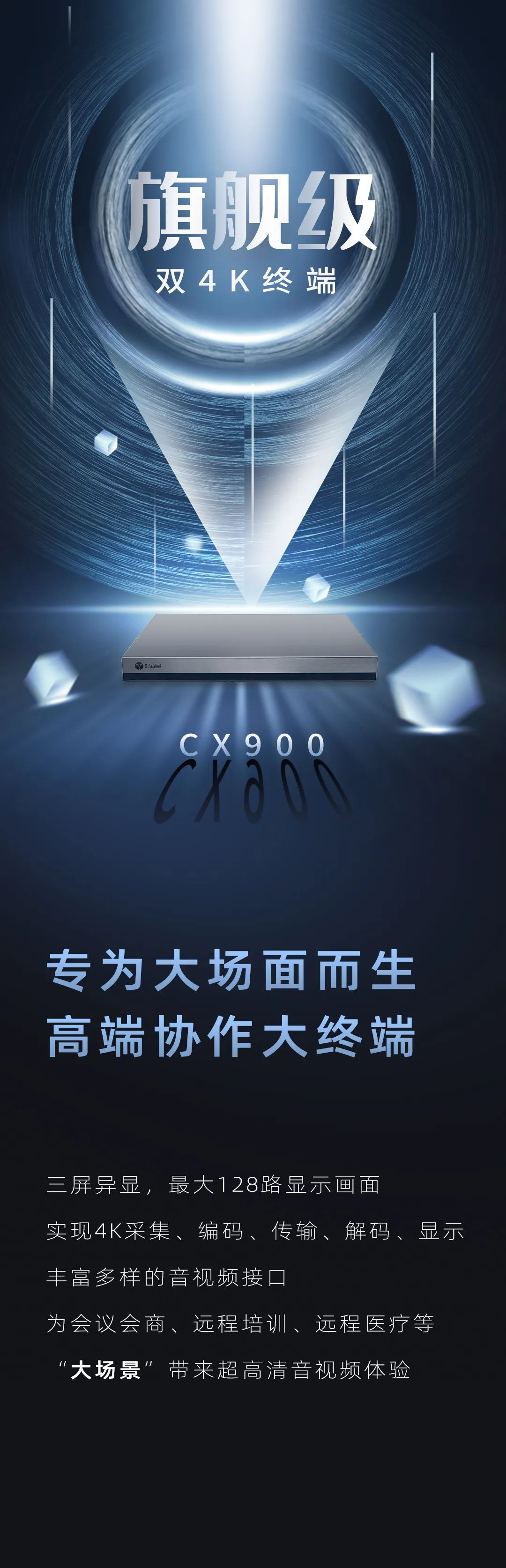 好视通cx900丨旗舰级双4k终端,为大场面而生!