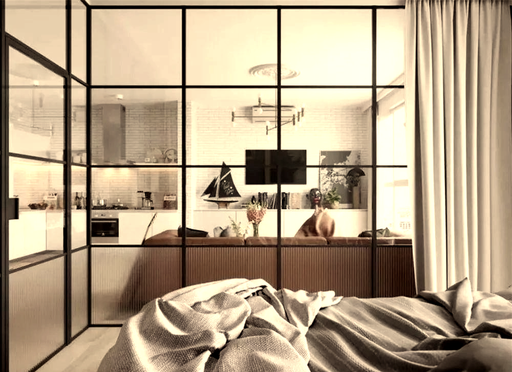 玻璃隔断墙所划分的房间,其内部舒适度与宁静度不亚于实体墙壁所隔出