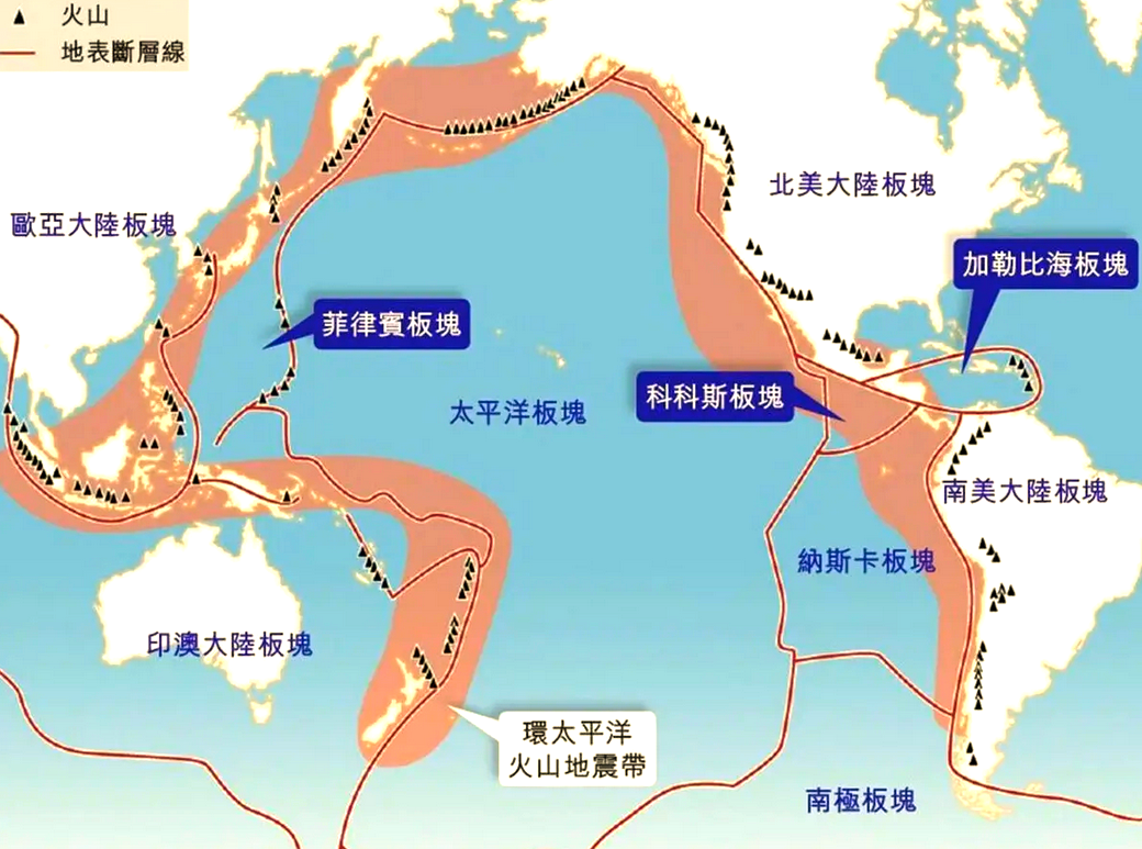 环太平洋火山地震带示意图,图片来源网络全球500次火山活动中有近