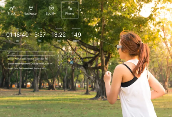 minimis 推出 ar 运动眼镜 minimis glass