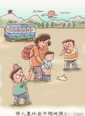 小男孩在故宫随地小便,可以说孩子不懂事,但孩子家长也不懂事么