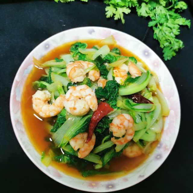 小白菜烧虾仁