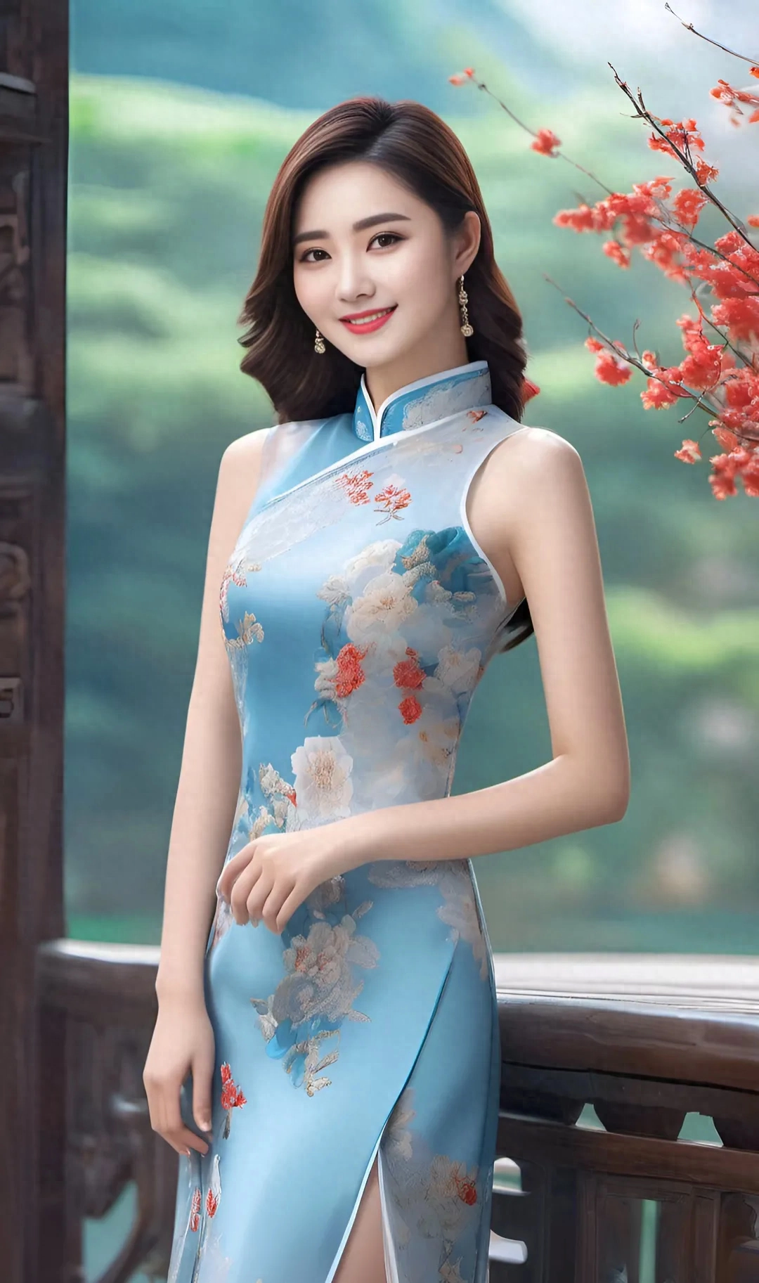 ai壁纸,东方古典旗袍美女,端庄典雅