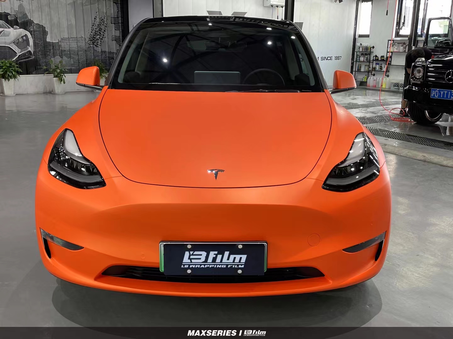 lbfilm改色膜案例:特斯拉-model y消光熔岩橙
