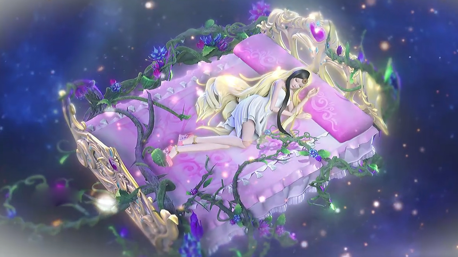 精灵梦叶罗丽:梦冰莹的床唯美漂亮,漫迷:可我喜欢孔雀的床