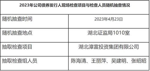 湖北证监局:漳富投资集团将接受现场检查