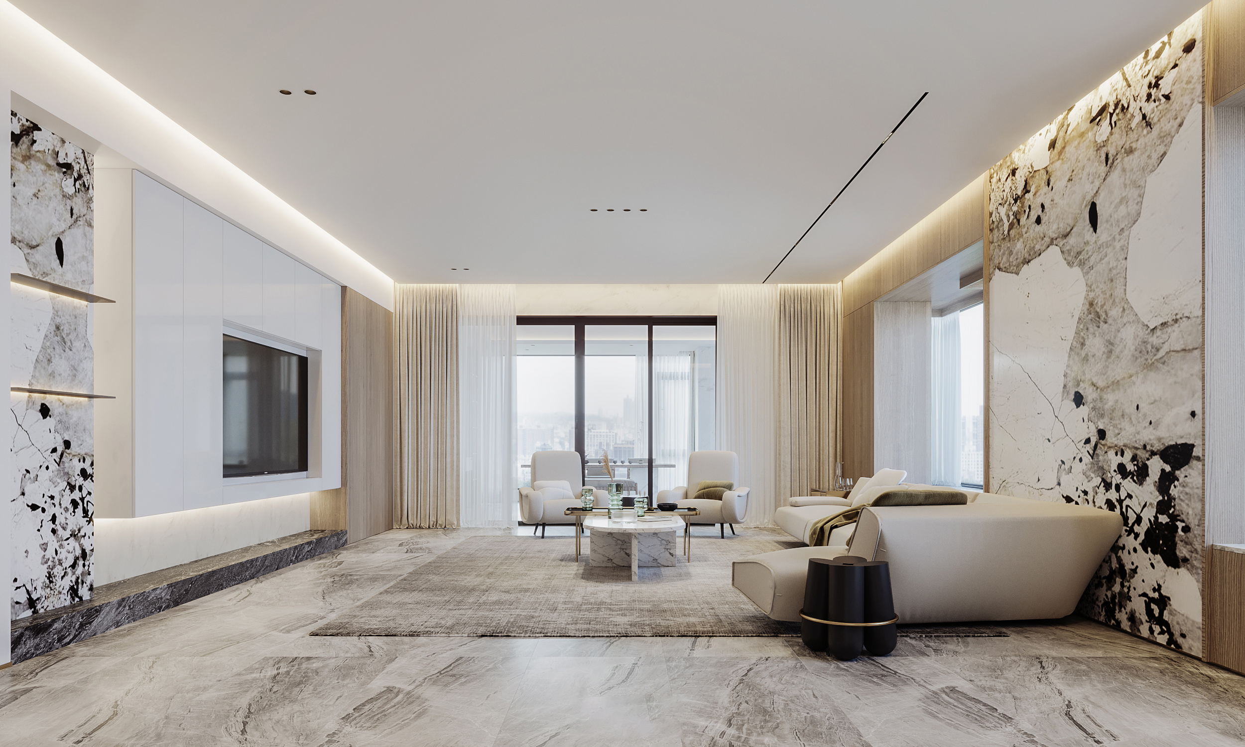 成都300平现代极简风设计|注意:没有预算的支持,极简就是极乱